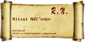 Ritzel Nándor névjegykártya